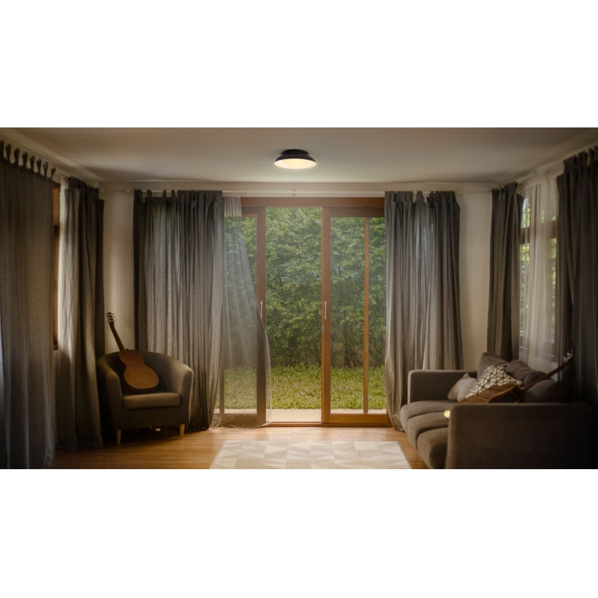 Osram - Ceiling light ORBIS MILAN 2xE27/10W/230V dia. 30,5 cm black