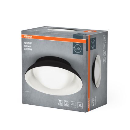 Osram - Ceiling light ORBIS MILAN 2xE27/10W/230V dia. 30,5 cm black