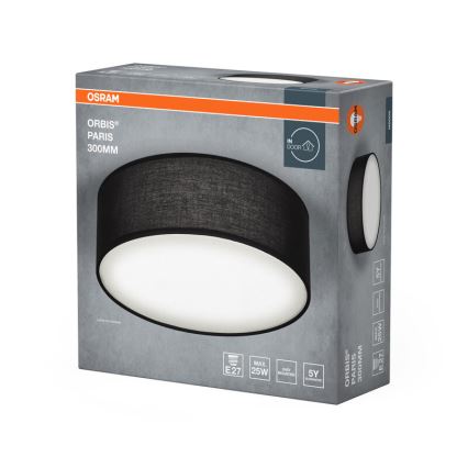 Osram - Ceiling light ORBIS PARIS 1xE27/25W/230V Ø 30 cm black