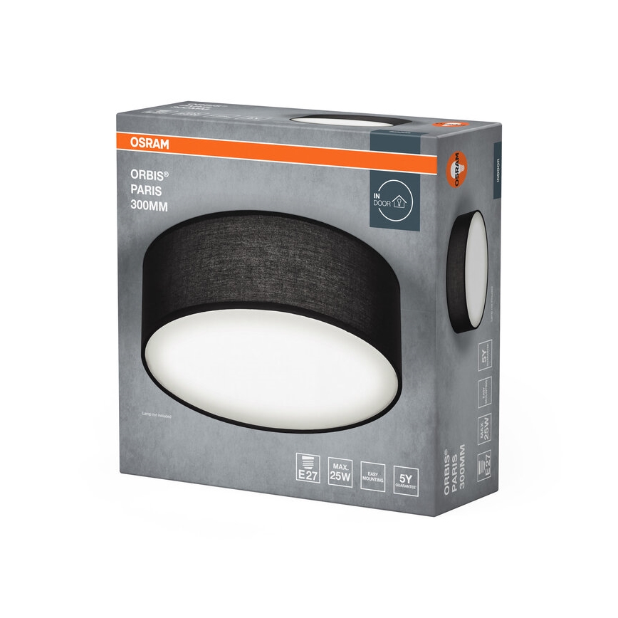Osram - Ceiling light ORBIS PARIS 1xE27/25W/230V Ø 30 cm black