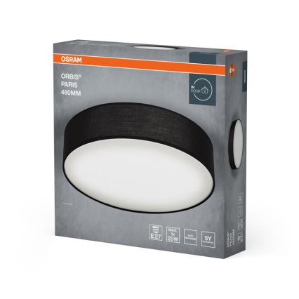 Osram - Ceiling light ORBIS PARIS 3xE27/25W/230V Ø 48 cm black