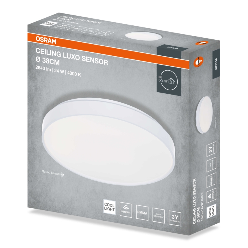 Osram - LED Ceiling Light with Dusk Sensor CEILING LUXO LED/24W/230V dia. 38 cm white