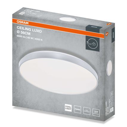 Osram - CEILING LUXO LED Ceiling Light, 60W/230V, Ø 56 cm, Silver