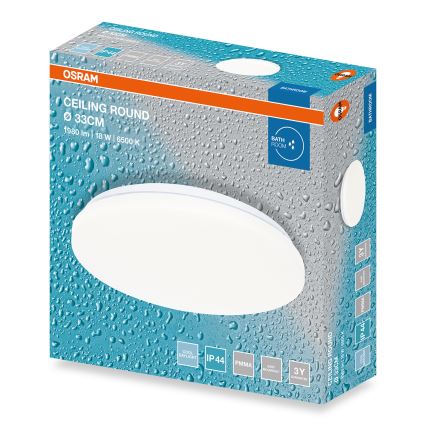 Osram - LED Bathroom Ceiling Light CEILING ROUND LED/18W/230V 6500K Ø33 cm IP44 White