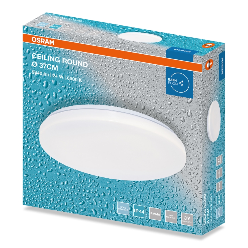 Osram - LED Bathroom Ceiling Light CEILING ROUND LED/24W/230V 6500K Ø 37 cm IP44 white
