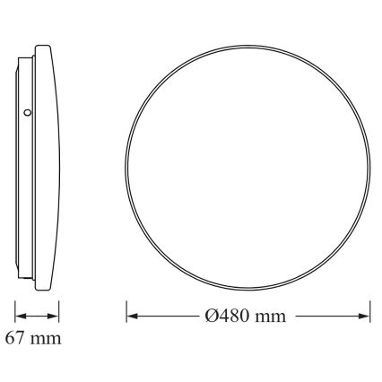 Osram - CEILING ROUND LED Ceiling Light, 36W/230V, 6500K, diam. 48 cm, white