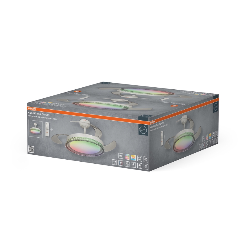 Osram - LED RGB Dimmable Ceiling Light with Fan CIERZO LED/35W/230V 3000-6500K + Remote Control