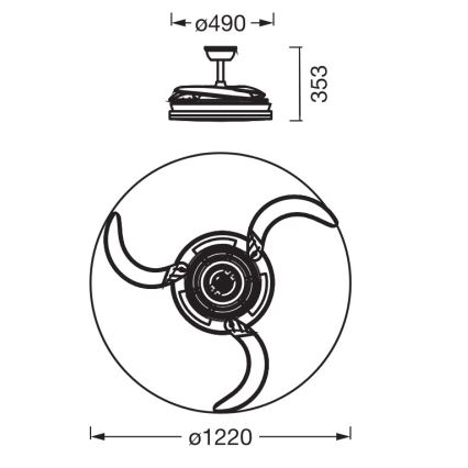 Osram - LED RGB Dimmable Ceiling Light with Fan CIERZO LED/35W/230V 3000-6500K + Remote Control