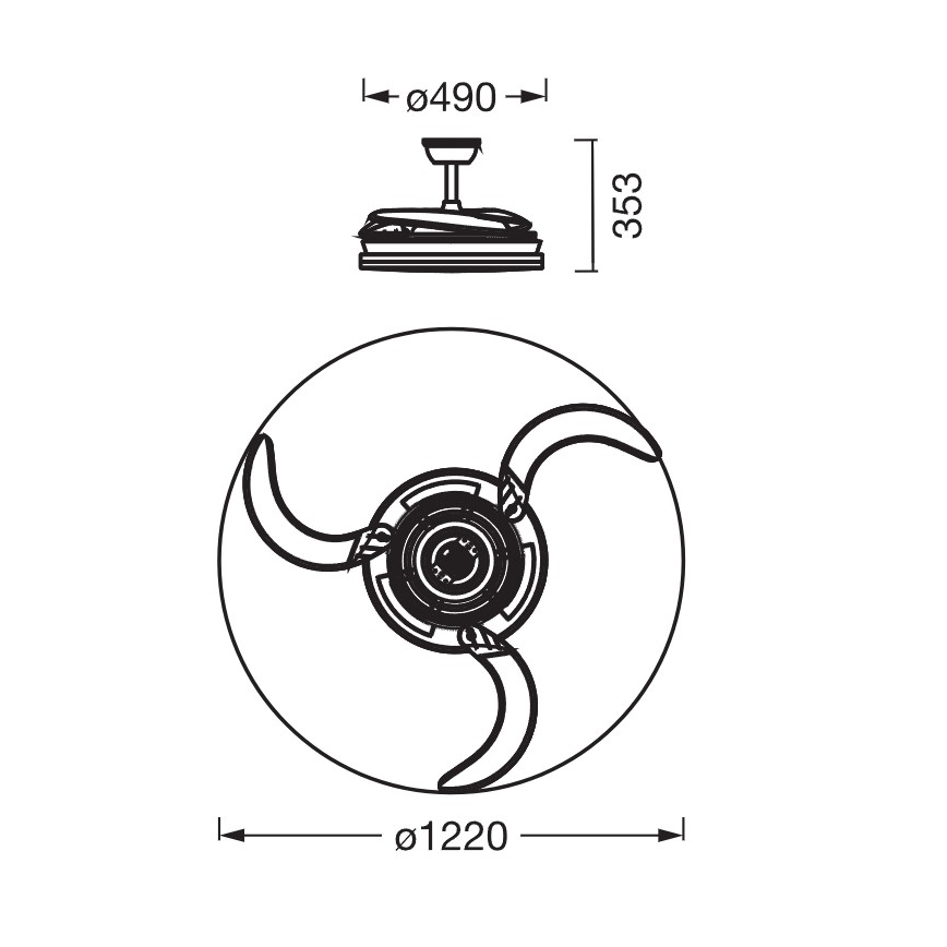 Osram - LED RGB Dimmable Ceiling Light with Fan CIERZO LED/35W/230V 3000-6500K + Remote Control