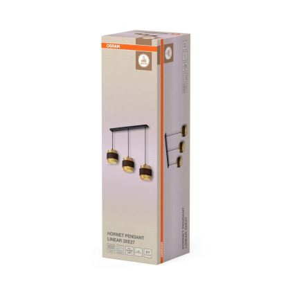 Osram - DECOR HORNET Cable Pendant 3x E27/10W/230V, Black/Gold
