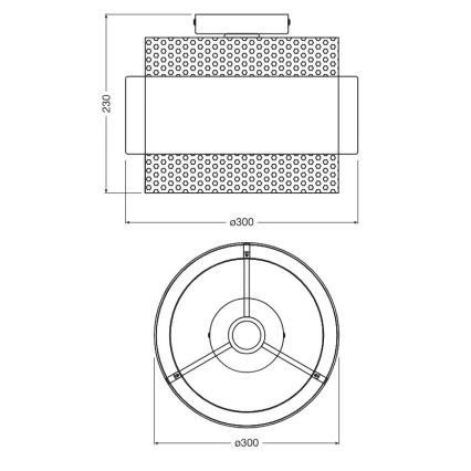 Osram - DECOR HORNET Ceiling Light 1xE27/10W/230V, Ø 30 cm, Black/Gold