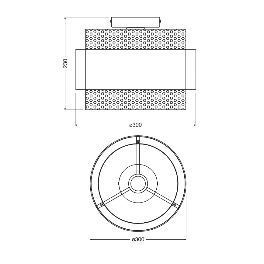 Osram - DECOR HORNET Ceiling Light 1xE27/10W/230V, Ø 30 cm, Black/Gold