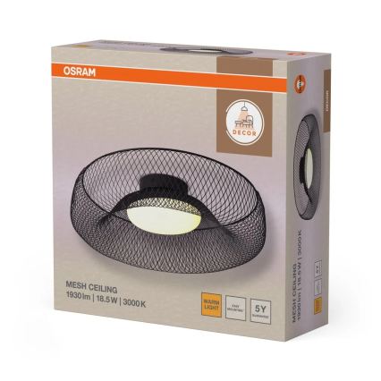 Osram - DECOR MESH LED Ceiling Light, 18.5W/230V, Ø 30 cm, Black