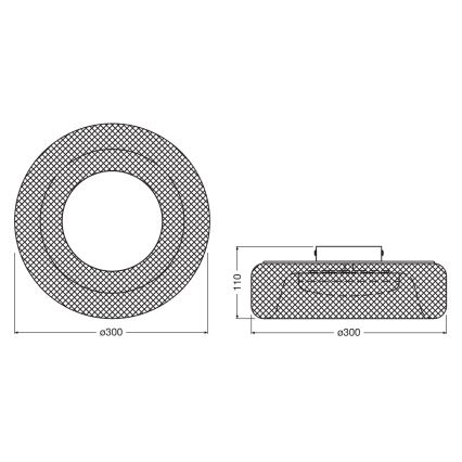 Osram - DECOR MESH LED Ceiling Light, 18.5W/230V, Ø 30 cm, Black