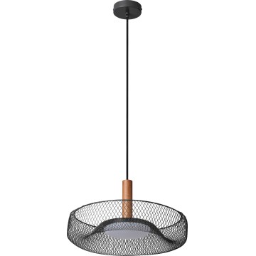 Osram - DECOR MESH LED pendant on cable, 18.5W/230V, Ø 40 cm, black/rubberwood