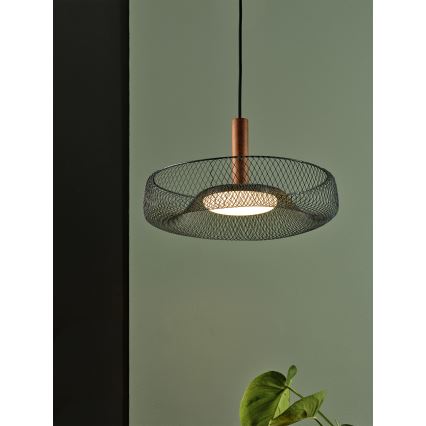 Osram - DECOR MESH LED pendant on cable, 18.5W/230V, Ø 40 cm, black/rubberwood