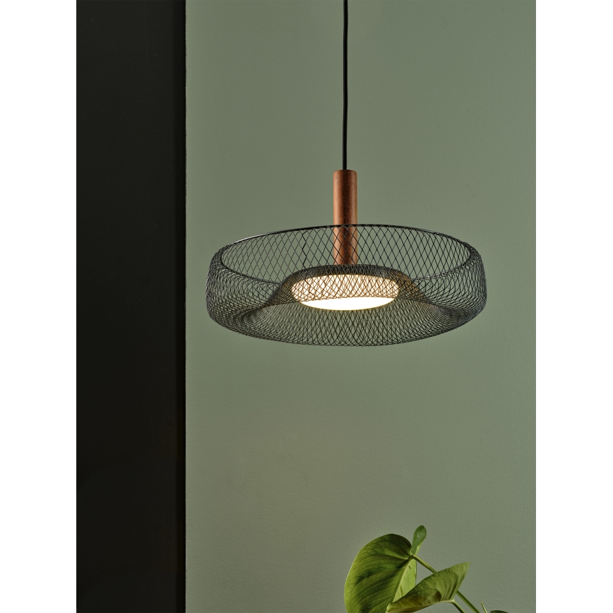 Osram - DECOR MESH LED pendant on cable, 18.5W/230V, Ø 40 cm, black/rubberwood