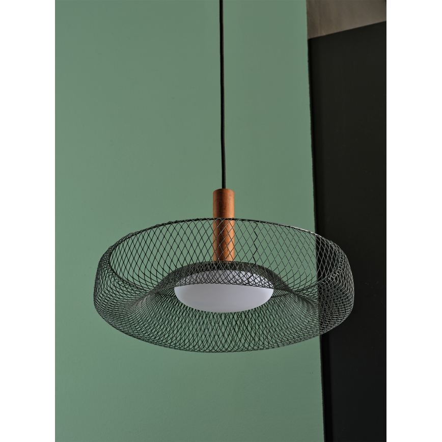 Osram - DECOR MESH LED pendant on cable, 18.5W/230V, Ø 40 cm, black/rubberwood