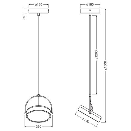 Osram - DECOR PUCK LED Cable Pendant, 12W/230V, Black
