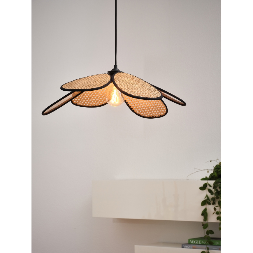 Osram - DECOR RATTAN Cable Pendant Light, 1xE27/15W/230V, dia. 58 cm, beige/black