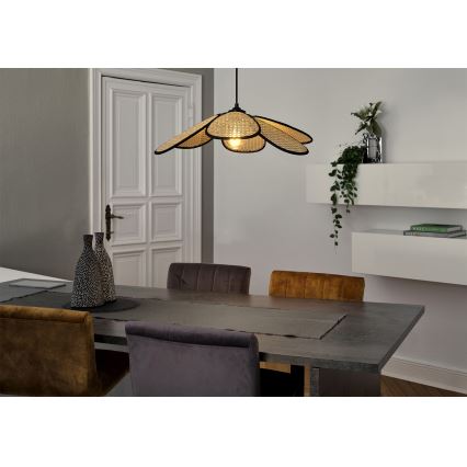 Osram - DECOR RATTAN Cable Pendant Light, 1xE27/15W/230V, dia. 58 cm, beige/black