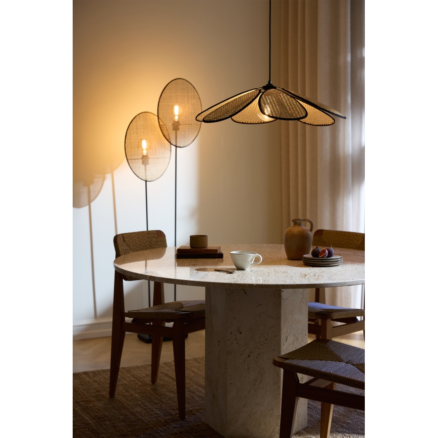 Osram - DECOR RATTAN Cable Pendant Light, 1xE27/15W/230V, dia. 58 cm, beige/black