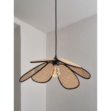 Osram - DECOR RATTAN Cable Pendant Light, 1xE27/15W/230V, dia. 58 cm, beige/black