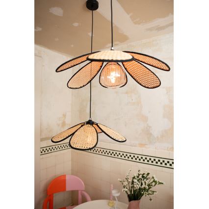 Osram - DECOR RATTAN Cable Pendant Light, 1xE27/15W/230V, dia. 58 cm, beige/black