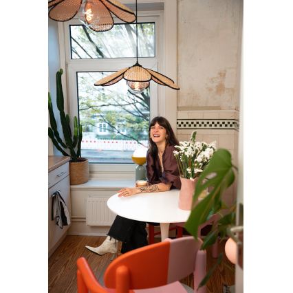 Osram - DECOR RATTAN Cable Pendant Light, 1xE27/15W/230V, dia. 58 cm, beige/black