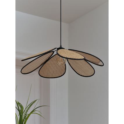 Osram - DECOR RATTAN cord-hung pendant lamp, 1xE27/15W/230V, Ø 69 cm, beige/black