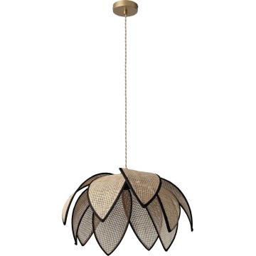 Osram - DECOR RATTAN Cord Pendant Light 1xE27/15W/230V, Ø 48 cm, Beige/Black