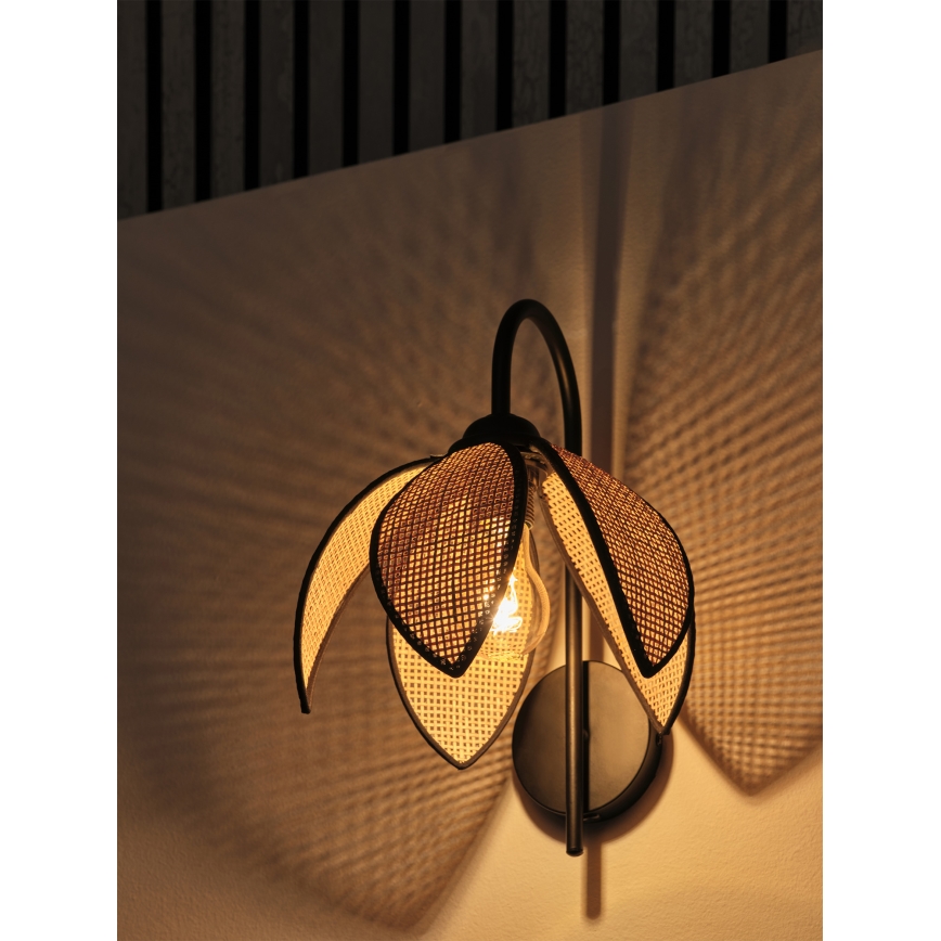Osram - DECOR RATTAN wall light 1xE27/15W/230V beige/black