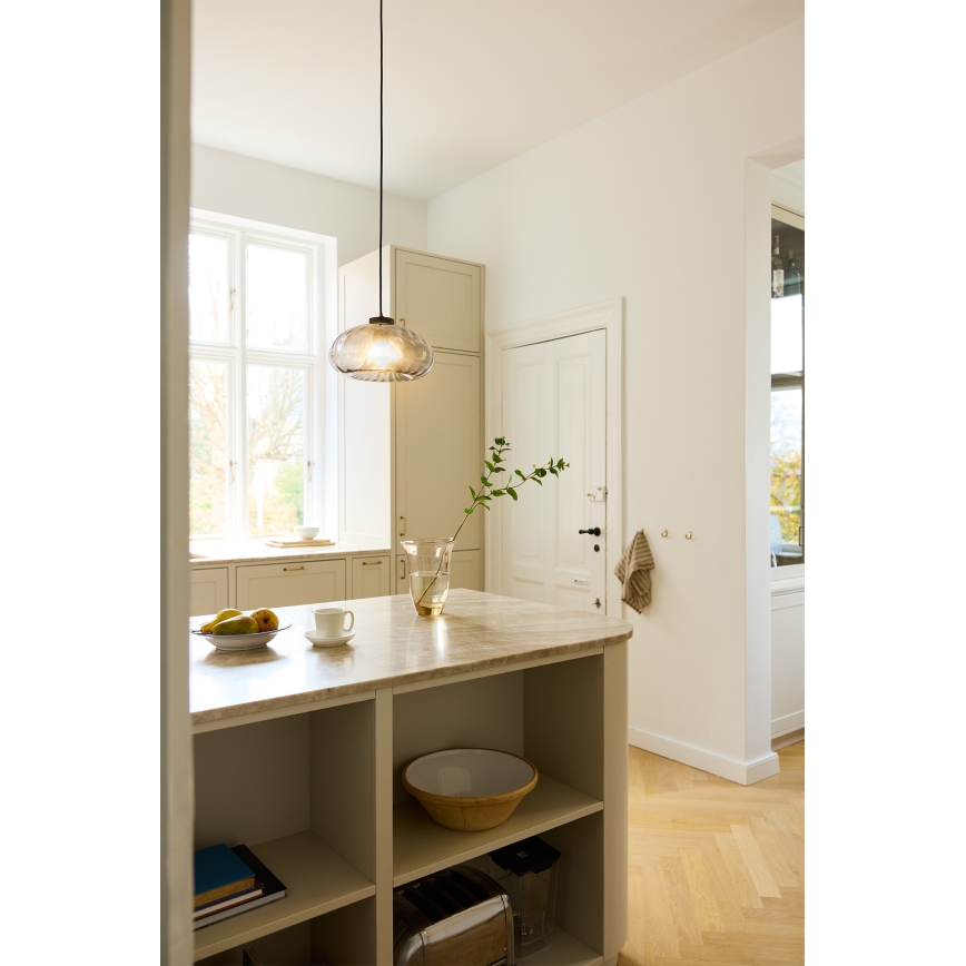 Osram - DECOR SMOKE cable pendant lamp, 1xE27/12W/230V, diameter 28 cm, black/smoky grey