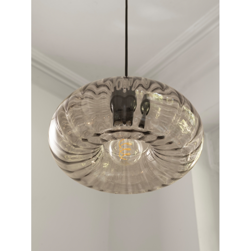 Osram - DECOR SMOKE cable pendant lamp, 1xE27/12W/230V, diameter 28 cm, black/smoky grey