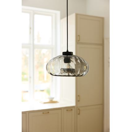 Osram - DECOR SMOKE cable pendant lamp, 1xE27/12W/230V, diameter 28 cm, black/smoky grey
