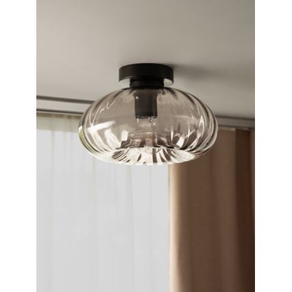 Osram - DECOR SMOKE ceiling light 1xE27/12W/230V, Ø 28 cm, black/smoky grey