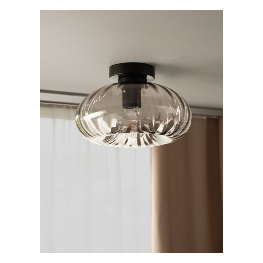 Osram - DECOR SMOKE ceiling light 1xE27/12W/230V, Ø 28 cm, black/smoky grey