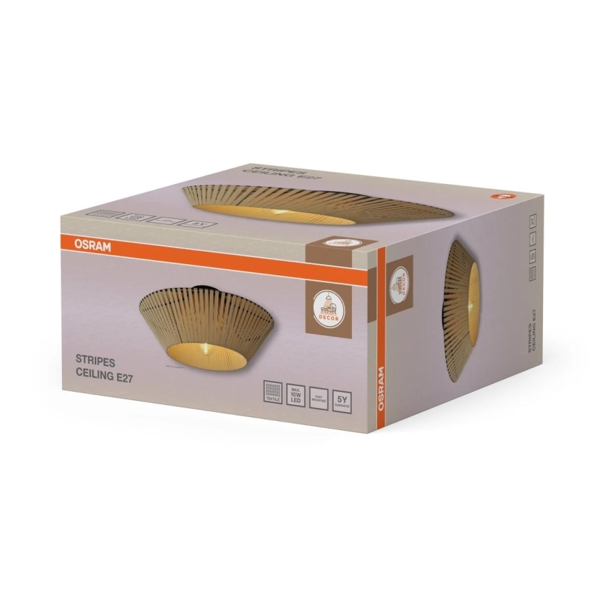 Osram - DECOR STRIPES Ceiling Light 1x E27/10W/230V, dia. 40.5 cm, beige