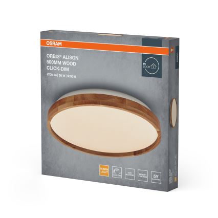 Osram - Dimmable LED Ceiling Light ORBIS ALISON LED/36W/230V Ø 50 cm Beige