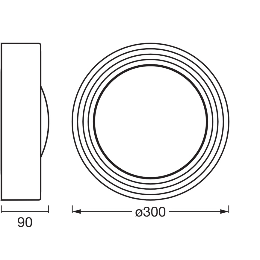 Osram - ORBIS CONCRETE LED Dimmable Ceiling Light, 13W/230V, Ø 30 cm, Grey/Concrete
