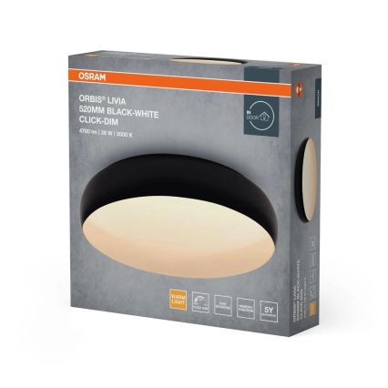 Osram - LED Dimmable Ceiling Light ORBIS LIVIA LED/36W/230V Ø 52 cm Black/White