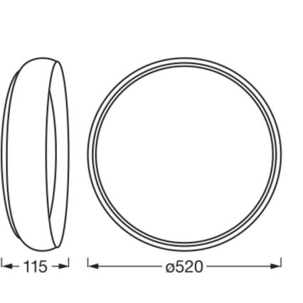 Osram - LED Dimmable Ceiling Light ORBIS LIVIA LED/36W/230V Ø 52 cm Black/White