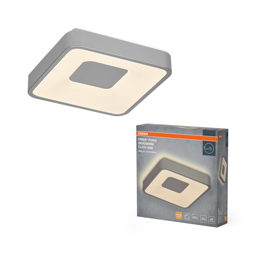 Osram - LED Dimmable Ceiling Light ORBIS PIANA LED/16W/230V 29x29 cm silver