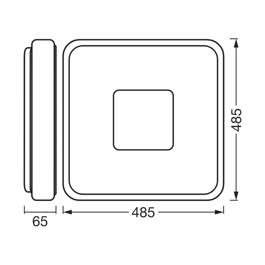 Osram - Dimmable LED ceiling light ORBIS PIANA LED/36W/230V 48,5x48,5 cm silver