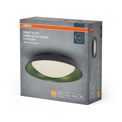 Osram - Dimmable LED ceiling light ORBIS PLATE LED/35W/230V Ø 43 cm green/black