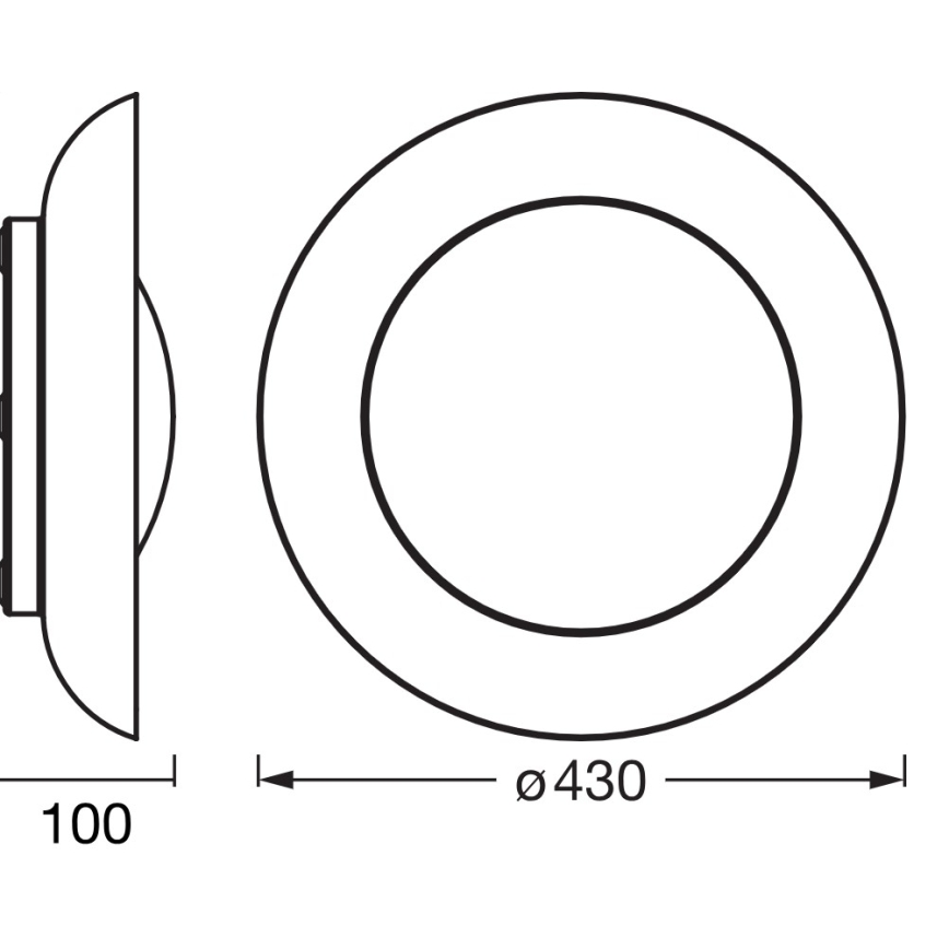 Osram - ORBIS PLATE LED Dimmable Ceiling Light LED/35W/230V, Ø 43 cm, Orange/Black