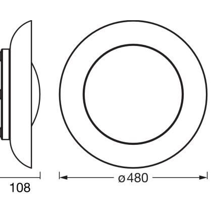 Osram - Dimmable LED ceiling light ORBIS PLATE LED/45W/230V Ø 48 cm orange/black