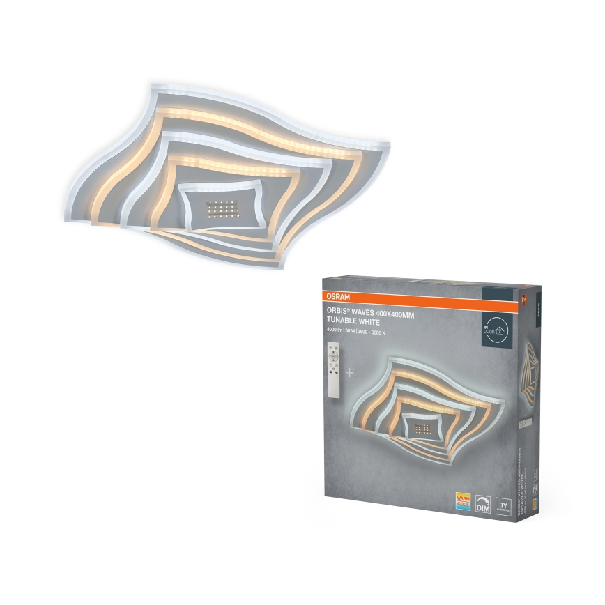 Osram - Dimmable LED ceiling light ORBIS WAVES LED/30W/230V 2600-6000K 40x40 cm white + remote control
