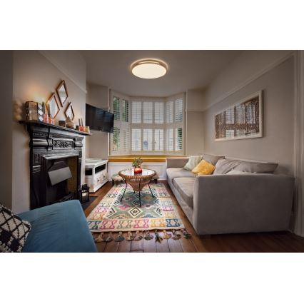 Osram - ORBIS WOODBURRY LED Dimmable Ceiling Light 24W/230V, Ø39 cm, Beige