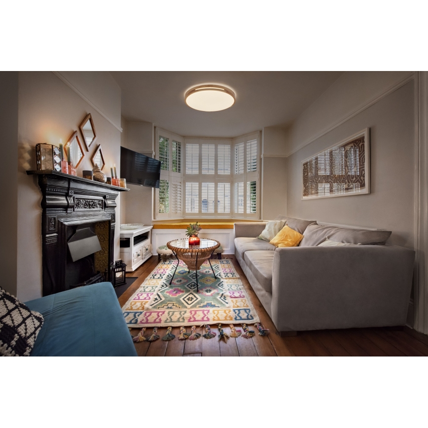 Osram - ORBIS WOODBURRY LED Dimmable Ceiling Light 24W/230V, Ø39 cm, Beige